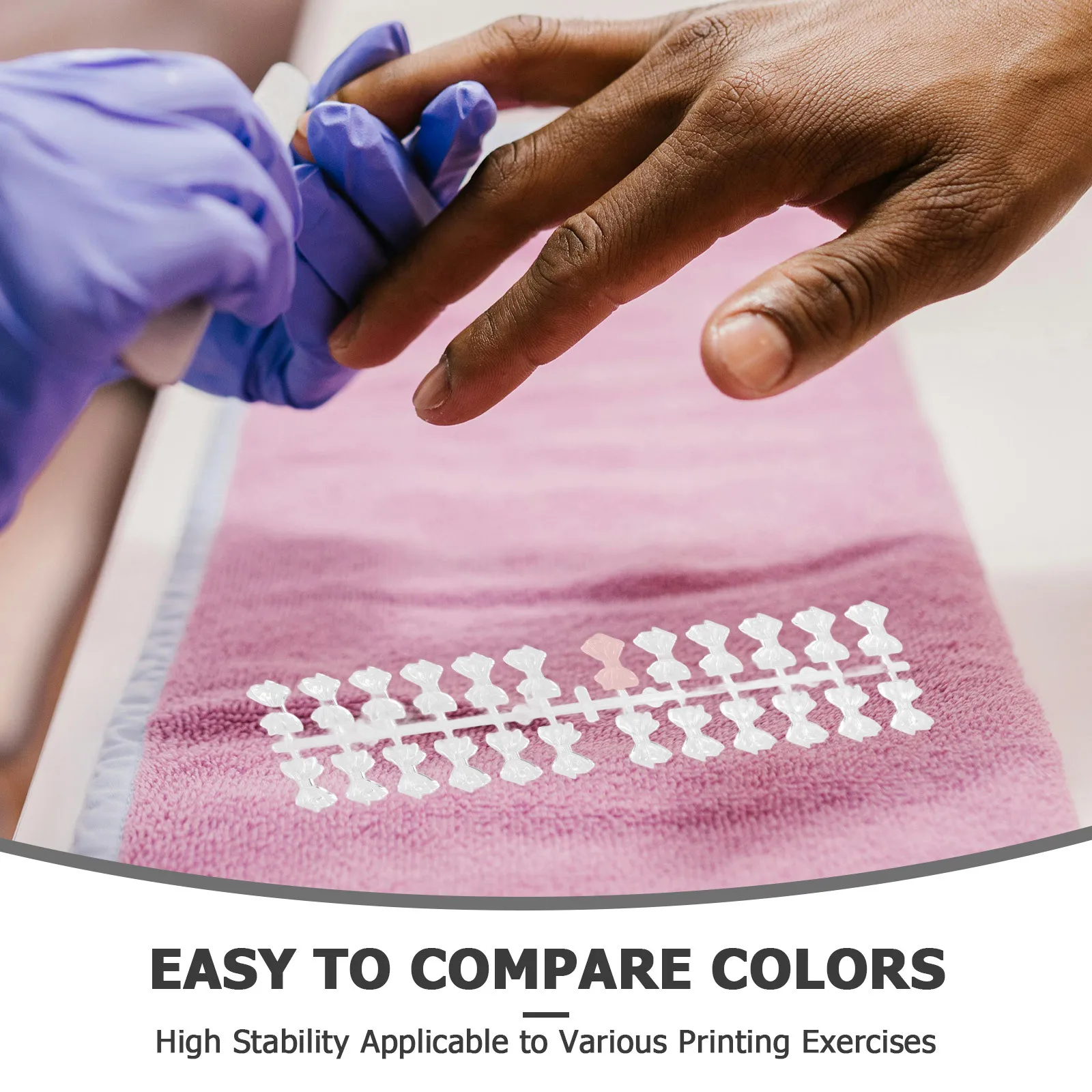 120Pcs Plastic Nail Color Showing Board Clear Bow-Shaped Tips for Nail Art Practice Display Manicure Contrast Cards Professional