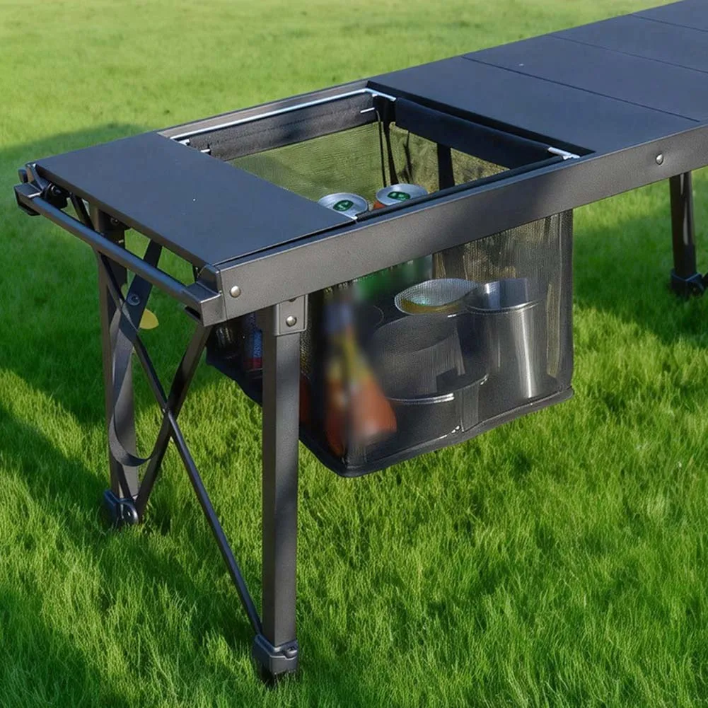 

Barbecue 36 26 3cm Outdoor Picnic Bag Large Capacity Picnic Basket Tableware Stainless Steel Frame PE Plastic Base