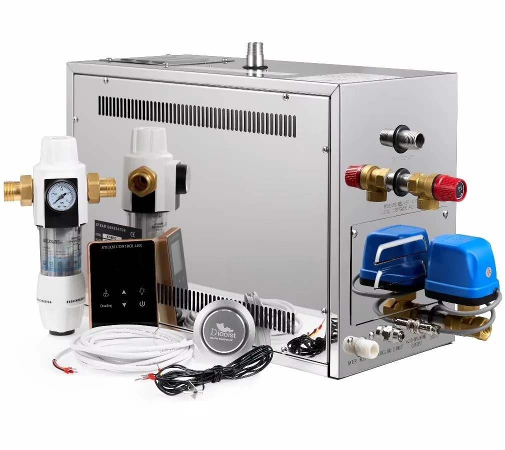 

9KW Modern Design Smart Control Steam Bath Generator Automatic Drain Valve for Sauna