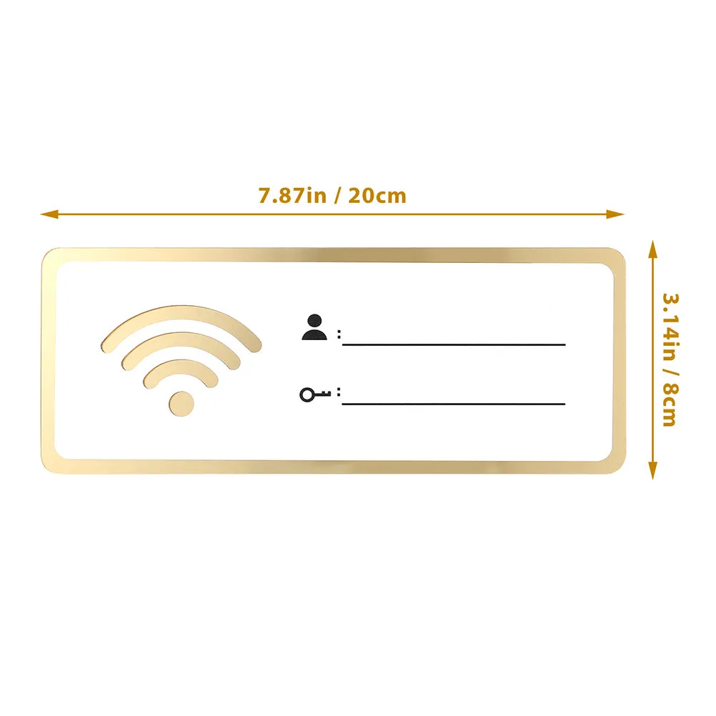 3Pcs Acrylic WiFi Password Sign Wall Mounted Desk Table Decor Hotel Office Wireless Network Sign 8x20cm Account and Password