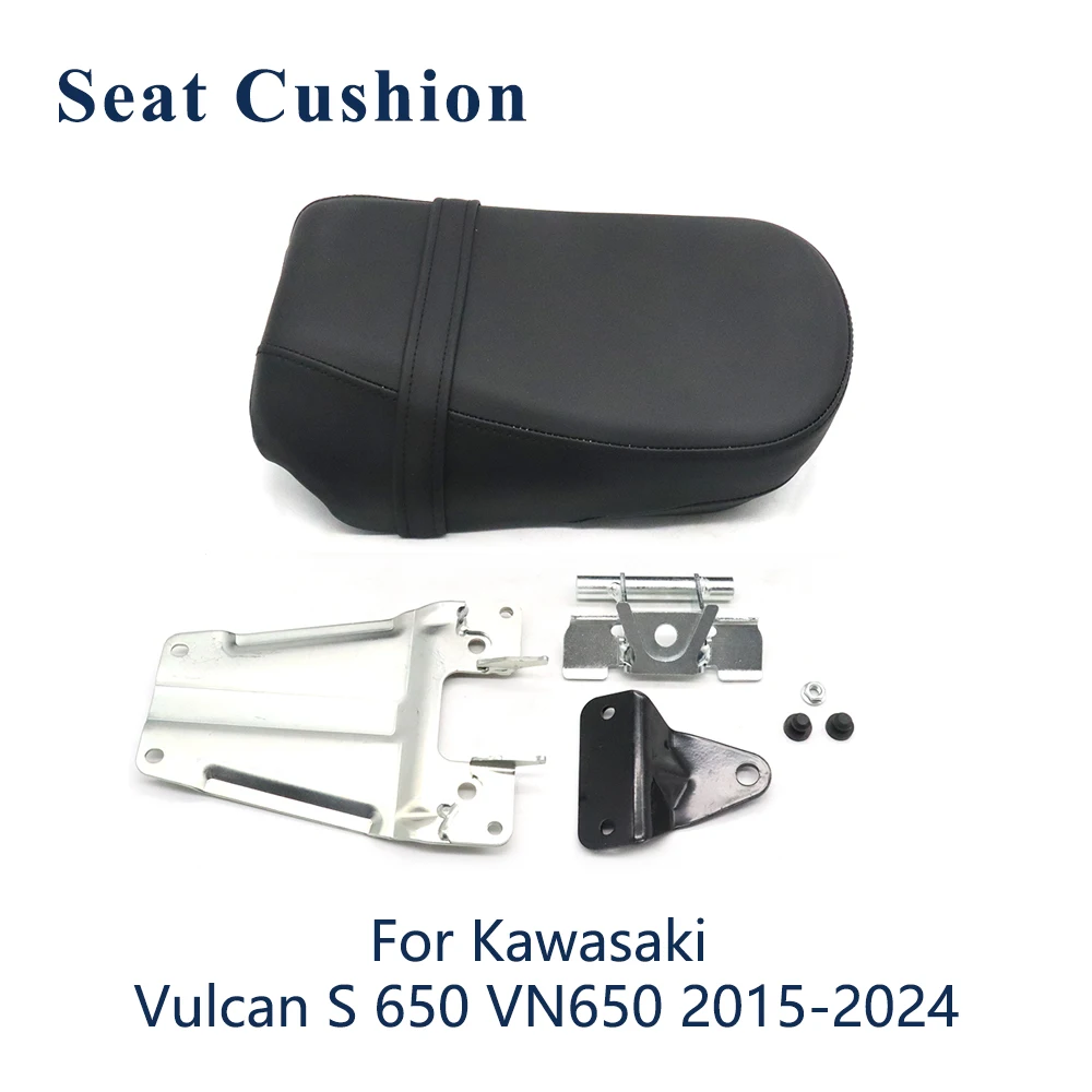

VN 650 Motorcycle Rear Passenger Pillion Seat Black Cushion PU Leather Pad For Kawasaki Vulcan S 650 VN650 2015-2024