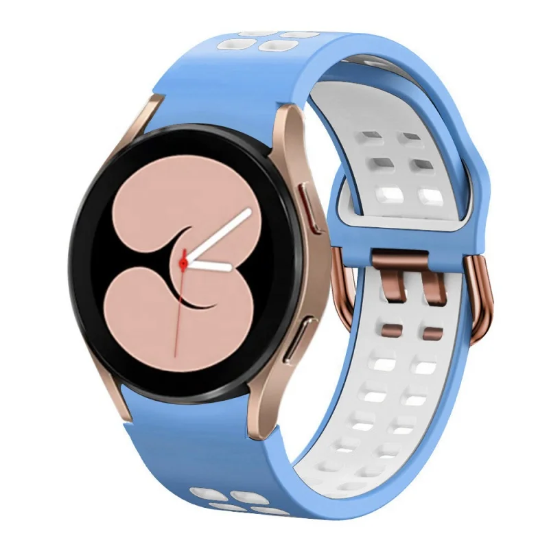 40/44mm Clássico duas cores silicone pulseira de substituição Macio respirável Para Samsung Galaxy Watch5/4 geração