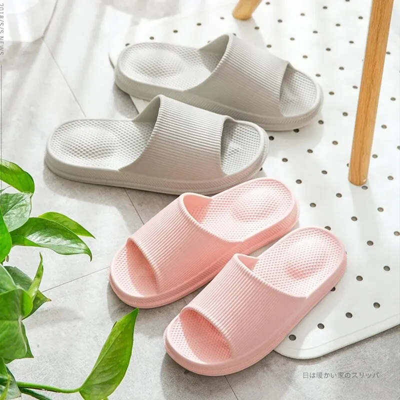 Summer Slippers Bathroom Flat Shoes Beach Unisex Men Women Female Soft Bottom Eva Flip Flop Non-Slip Couple Home Sandals