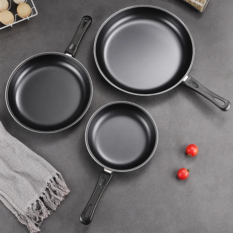 20/25/30cm Frying Pan Non-stick Mini Thick Steak Flat Iron Pancake Wok Pans Round Cooking Pot Cookware Home Kitchen Accessories