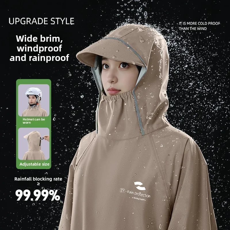 

Полноразмерный дождевик для мотоцикла и электровелосипеда, модный утолщенный дождевой плащ для мужчин и женщин