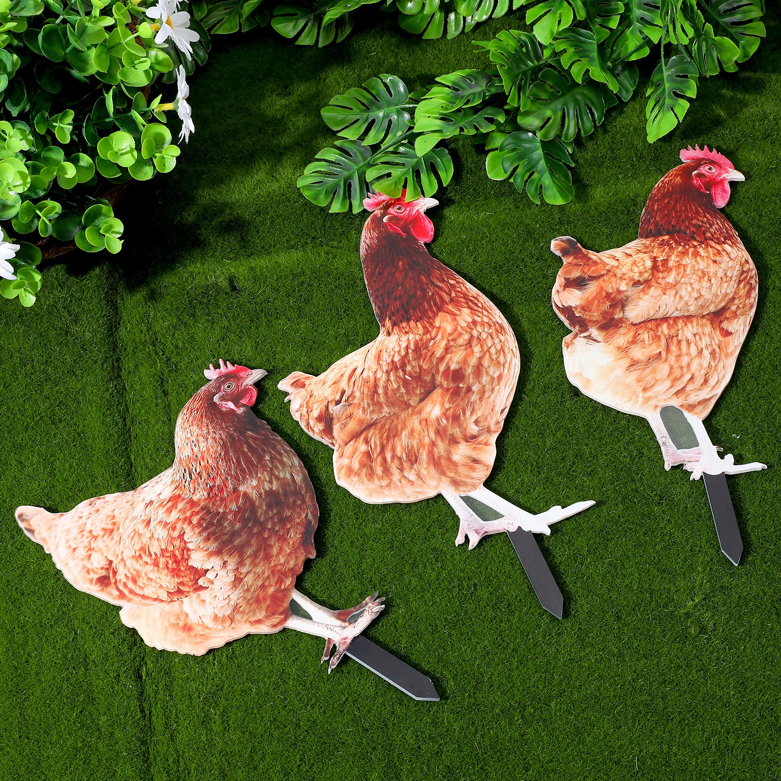 3 قطعة حديقة الدجاجة حصة الاكريليك الحديقة الدجاج إدراج الزخرفية في الهواء الطلق ساحة زخرفة للفناء الخلفي مزرعة الديكور