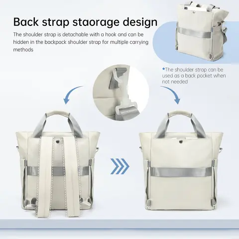 NOTAG Borse da donna, borsa a tracolla 2 in 1 convertibile zaino impermeabile multi-tasca borsa a tracolla per viaggi, Grigio