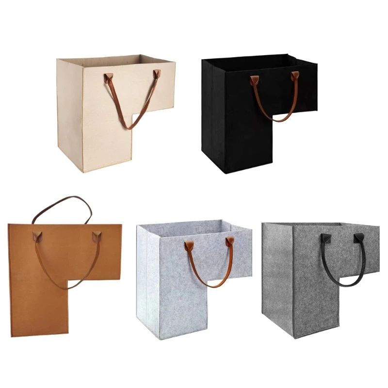 L Shaped Felt Basket Space Saving Storage Bag With Handles Stairsteps Clothes Washable Ladder Basket JJ2165VFD