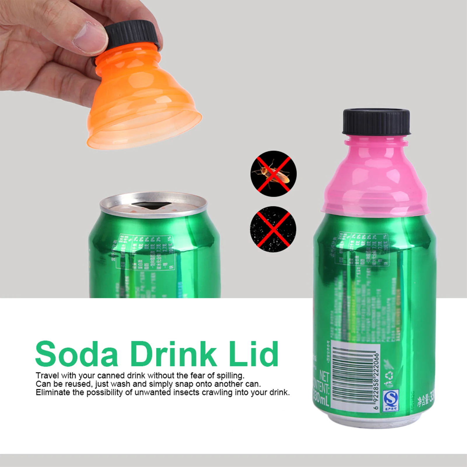 6Pcs Reusable Silicone Can Caps Leak Proof Soda Drink Lids Free Plastic Cover for Standard Beer Beverage Can Tops Drink Lid