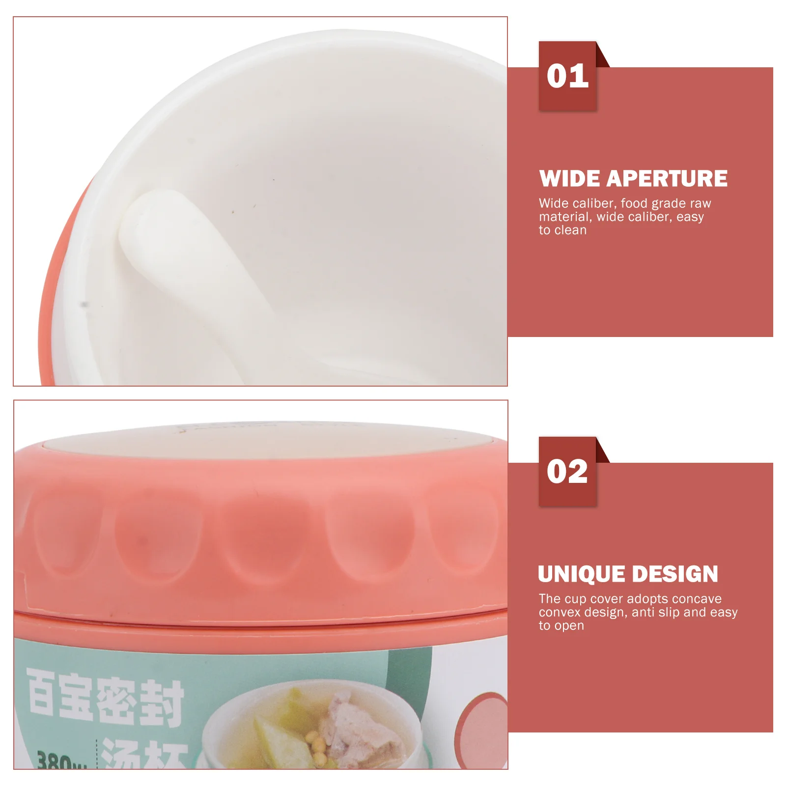 

1pc Portable Breakfast Soup Insulated Food-Grade Porridge Jar Microwave Safe Leakproof Handle Lunch Container For Work Oatmeal