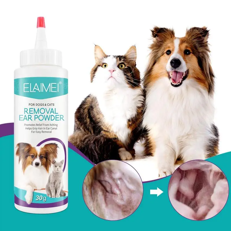 Pet Ear Powder Painless Hair Removal Powder Pet Health Care For Dogs Cats Pet Ear Health Care Cleaning Supplies 30g