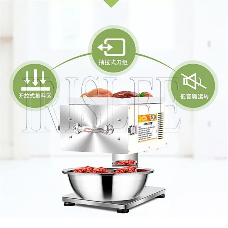 Commercial Meat Slicer Cube Mincing Machine Flaky Cutting Electric Cutter Home