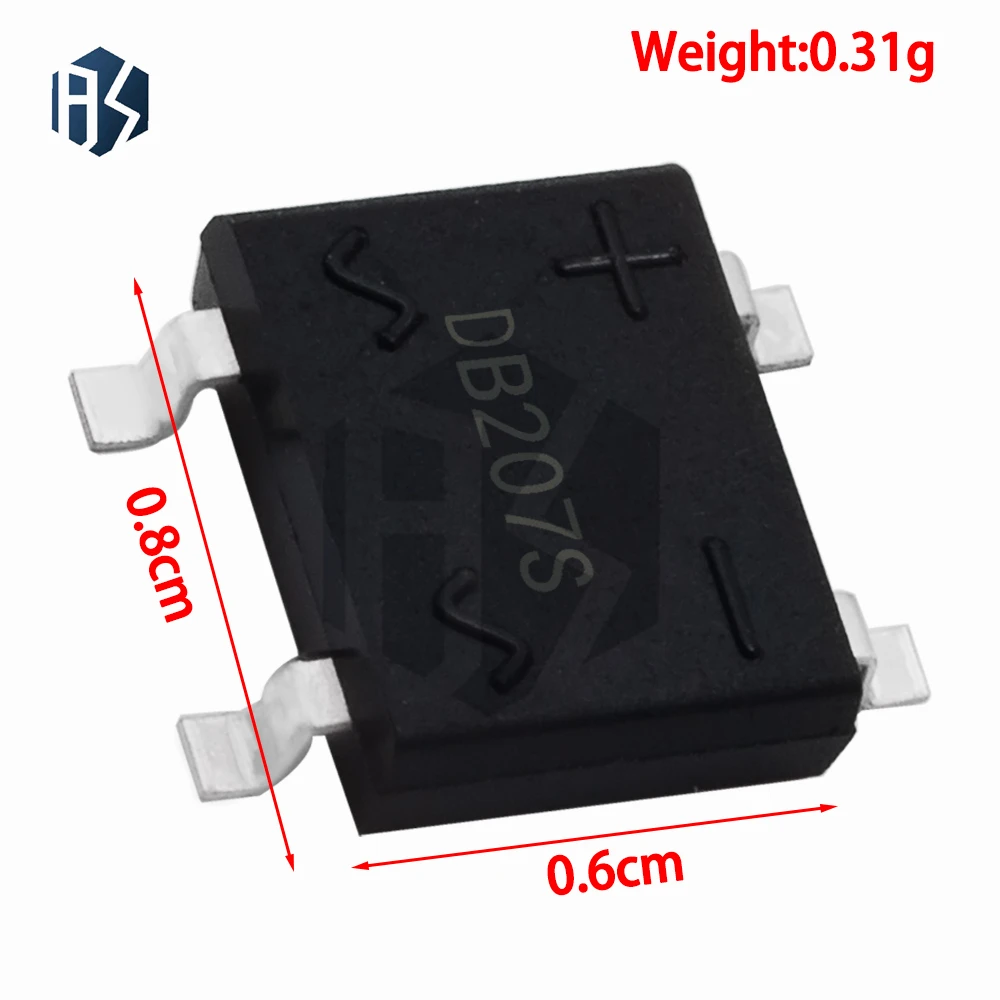 10 قطعة/الوحدة DB207 SMD B207 DB207S SMD SOP جسر المعدلات 1000V 2A جديد الأصلي #2