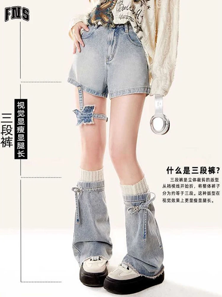 Women's Blue Y2k Denim Skirt Elegant Harajuku Hip Hop Mini Jeans Skirts Streetwear 90s Aesthetic Vintage Skirt 2000s Clothes