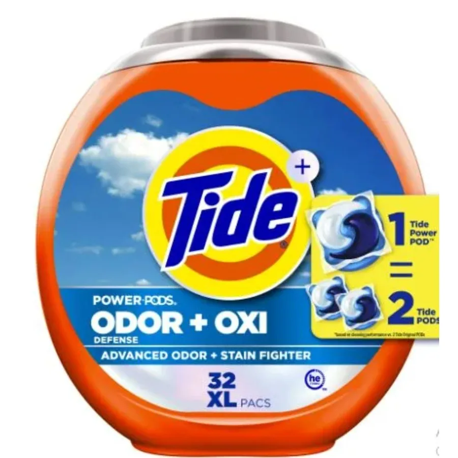 

Tide Power PODS Odor Defense + Oxi Laundry Detergent Pacs Original Scent 32 Count