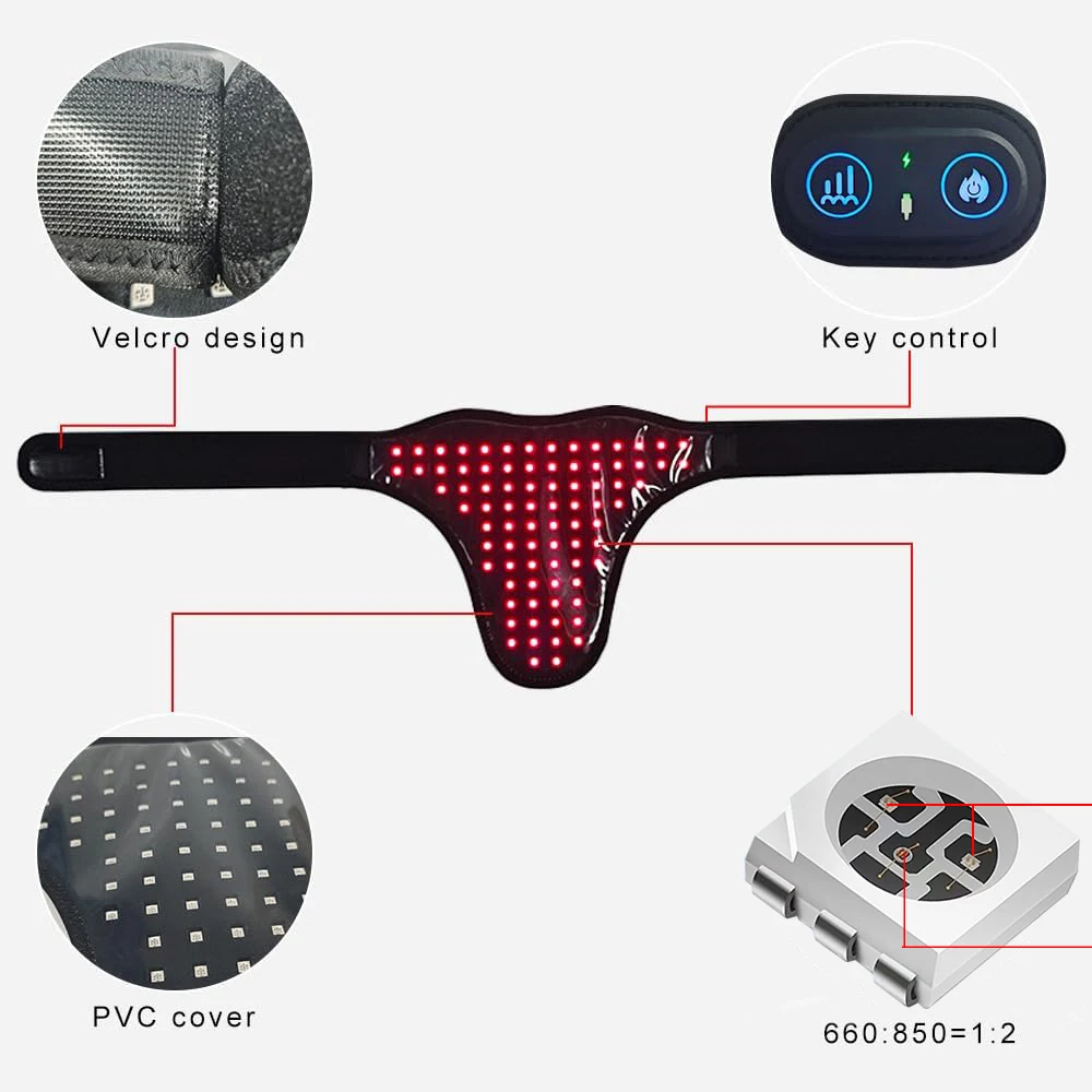 

LEDs Red Light Therapy for Men Prostate Therapy Device 660nm&850nm Physical Infrared Therapy Wrap Belt for Knee Hands Feet Relie
