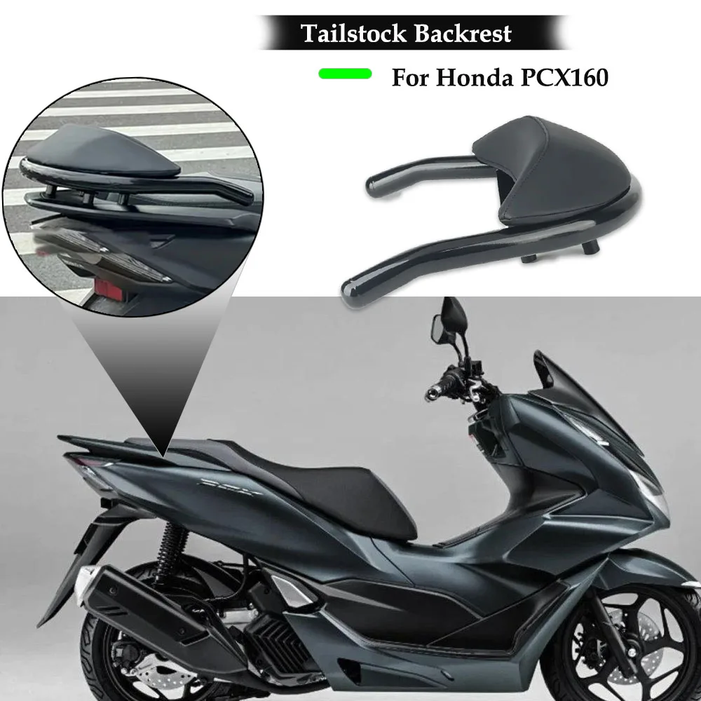 

NEW Motorcycle For Honda PCX160 PCX 160 Black Rear Passenger Seat Tailstock Backrest Back Rest Cushion Pad