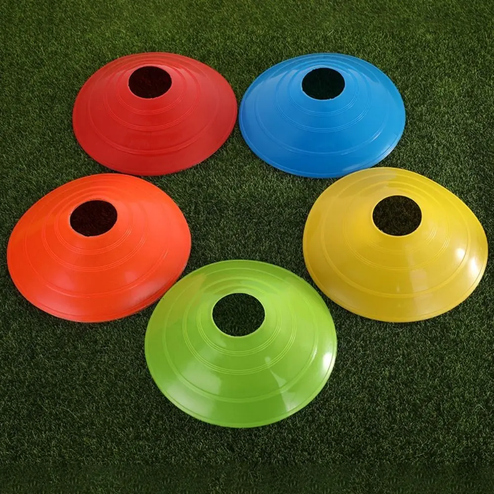Peralatan Latihan Sepak Bola Warna-warni Dudukan Plastik Tebal Penanda Latihan Sepak Bola Cakram Permainan Sepak Bola Tahan Lama