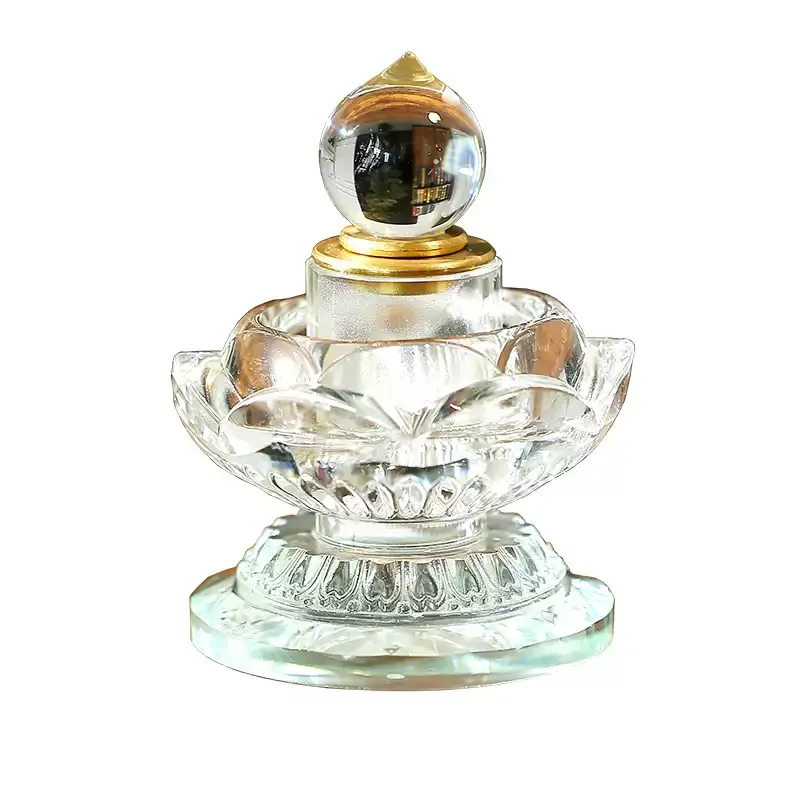 Sacred Crystal Stupa for Enshrining & Amrita Pagoda for Saffron Offering &Treasure Box Dharani Sutra, Buddhist Altar Centerpiece