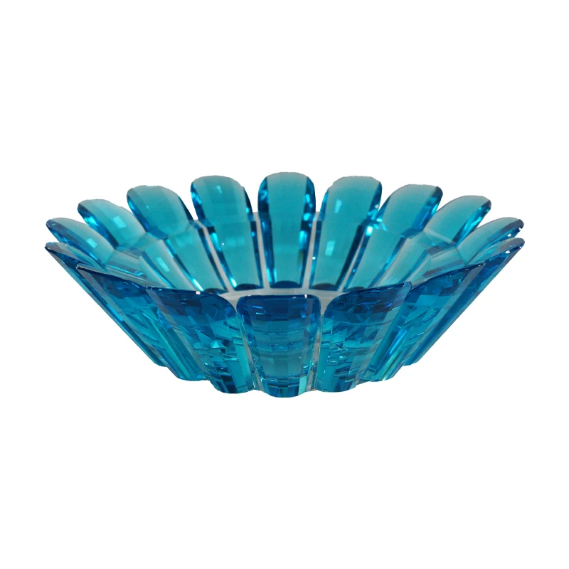 Atamal Sea Blue High end Crystal Fruit Plate Light Luxury Hotel Front Desk Candy Plate Restaurant Desktop Decoration Ornament