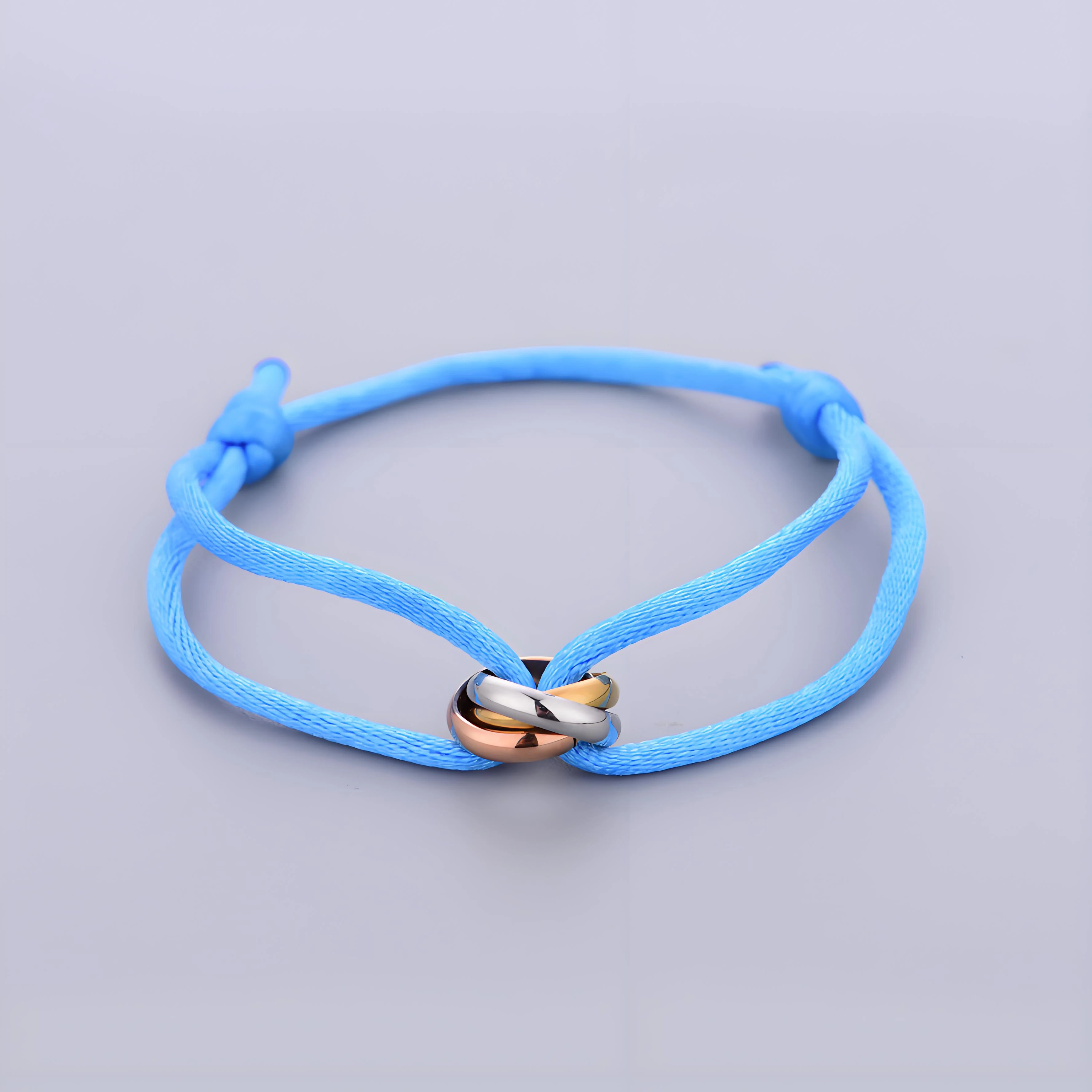 Trinity armband roestvrij staal cirkel damesarmband verschillende kleuren touw klassiek populair driekleurig gradiëntsieraden