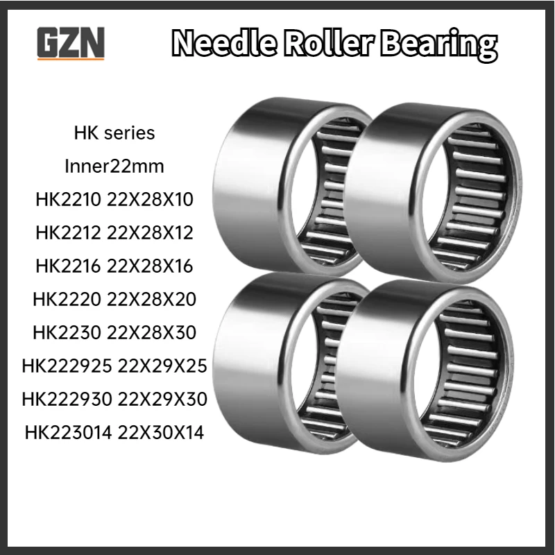 2/4PCS Free S hipping HK Series Inner Diameter 22mm Needle Roller Bearing HK2210 2212 2216 2218 2220 2230 222925 222930 223014