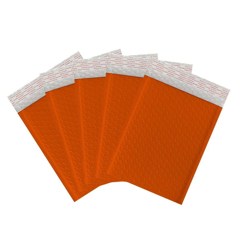 50Pcs 4 Sizes Pumpkin Orange Bubble Envelope Waterproof Plastic Bubble Bag Self Seal Padded Shipping Envelopes Business Supplies