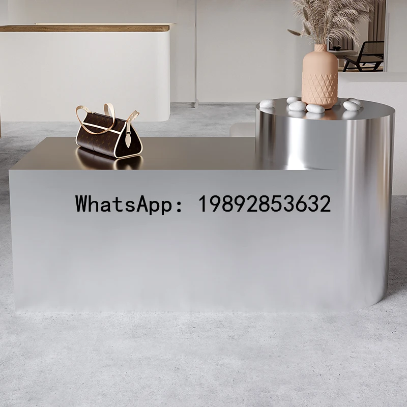 Island Counter Flow Water Counter Shoe Store Stainless Steel Display Table Live Streaming Storage Counter Shoe Display
