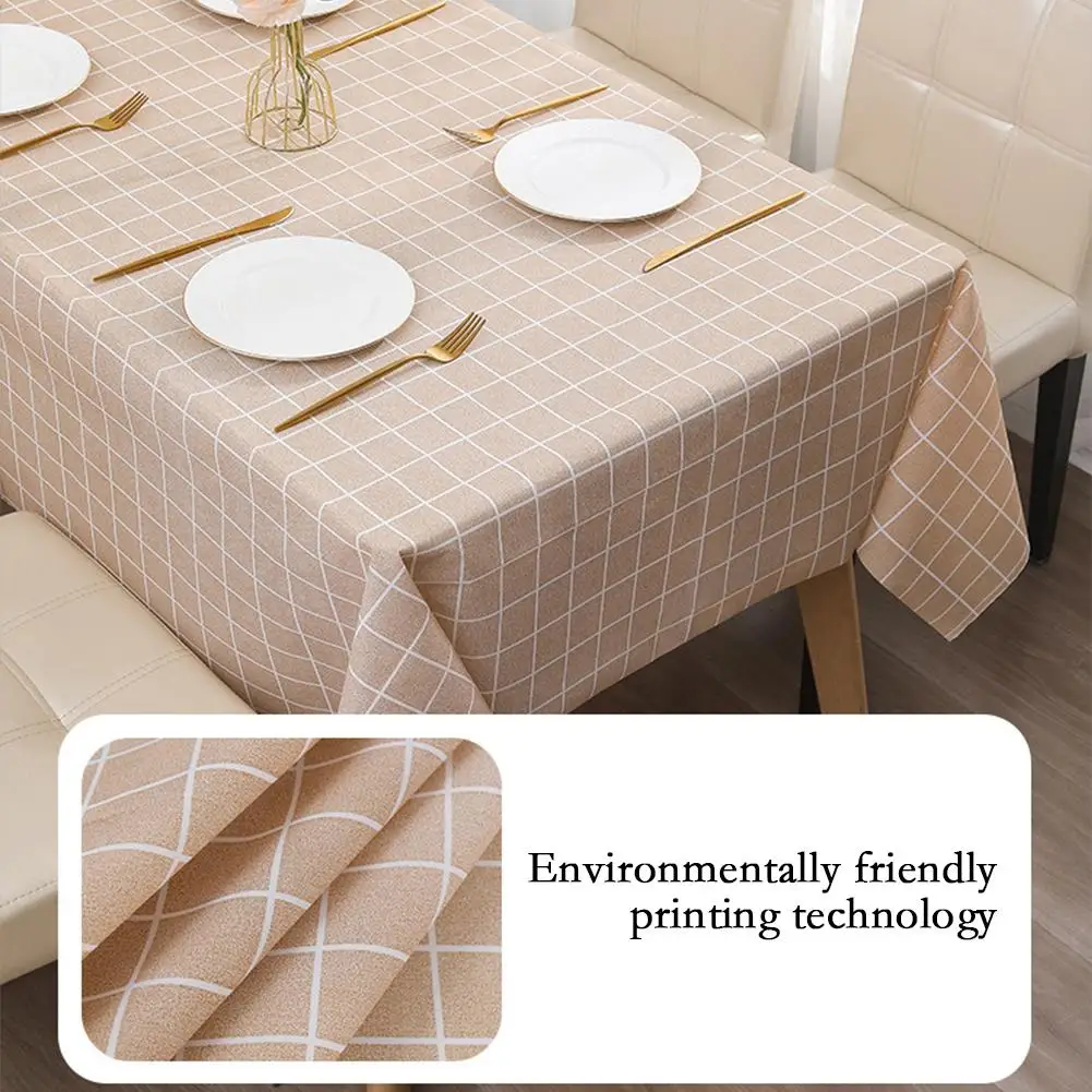 Dust Proof cCheckered Tablecloth PEVA Checkered Printed Household Waterproof Oil-proof Dining Table Cloth For Home Party