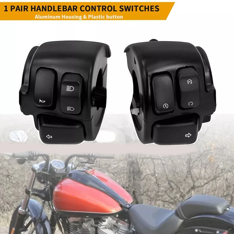 1Inch Handlebar Control Switch + Wiring Harness For  Dyna FXDF FXDWG Softail