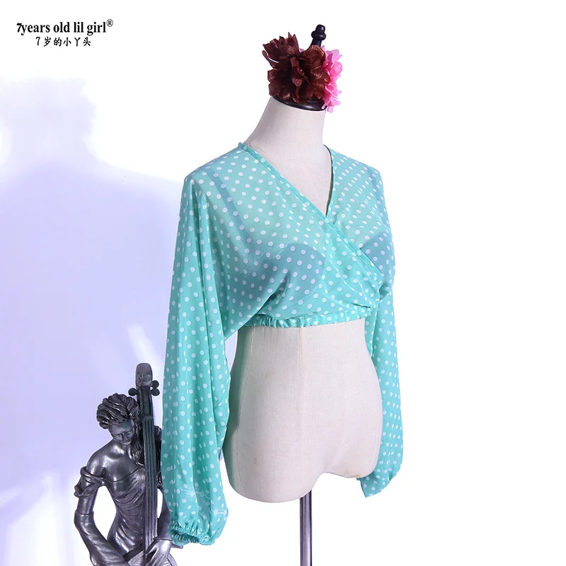 Flamenco Chiffon Bat Long Sleeve Top Women's Elegant Flowy Top for Special Occasions HA16