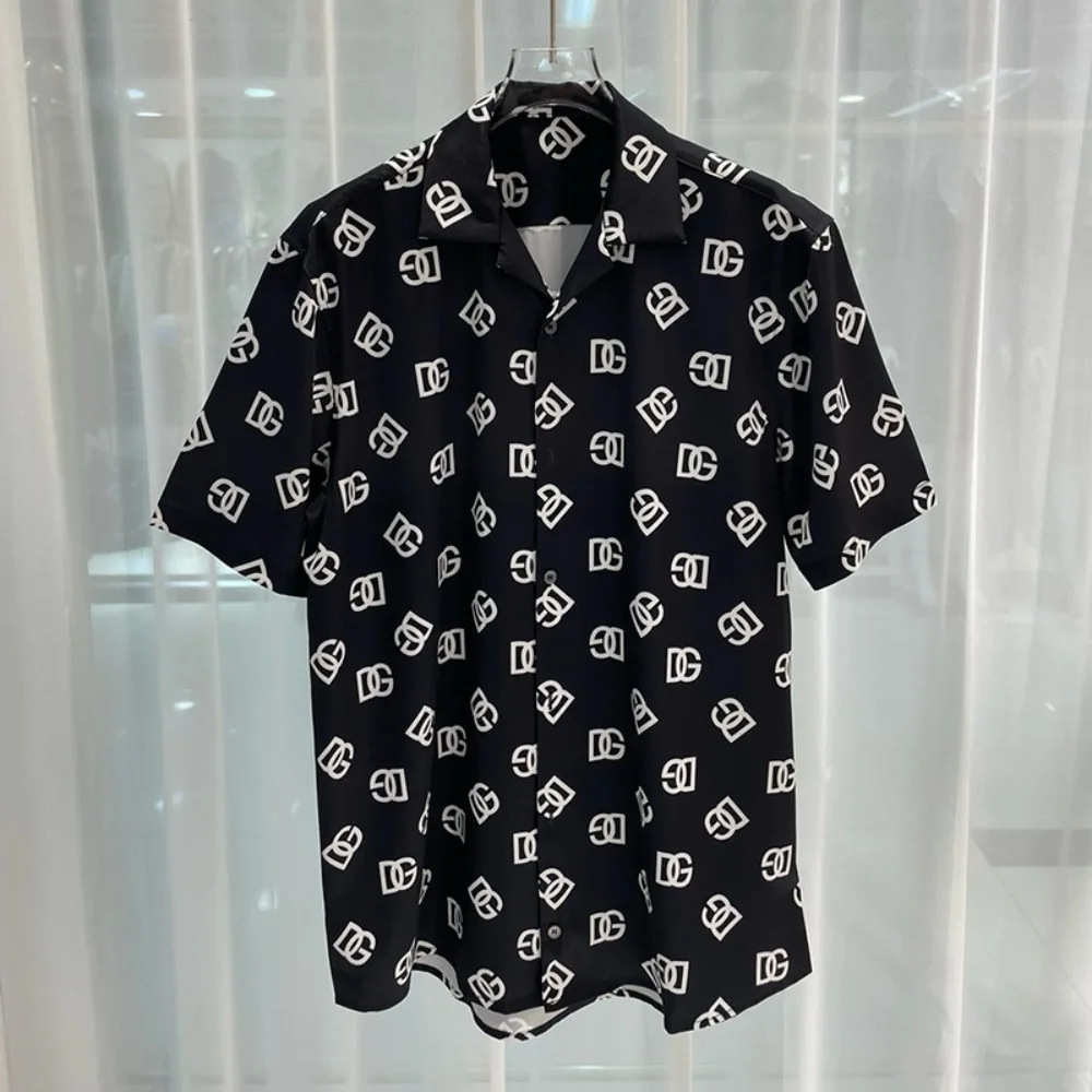 2024 Spring New Fashion Youth Popular Digital Printing Men\'s Short Sleeved Shirts