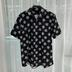 2024 Spring New Fashion Youth Popular Digital Printing Men's Short  Sleeved Shirts