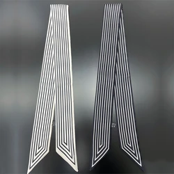 2023 New Women Scarf Luxury Brand Silk Scarf Fashion Headband Foulard Striped Skinny Hair Bag Scarves Design Neckerchief