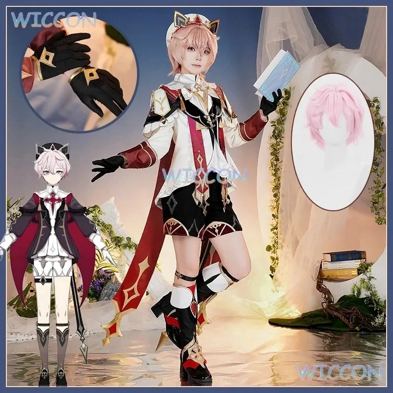 

Игра Genshin Impact Косплей Георгин Косплей Костюм Топ Брюки Со Шляпой Георгин Парик Шота Мальчик Мужчины Хэллоуин Карнавал Ролевая Игра Ткань