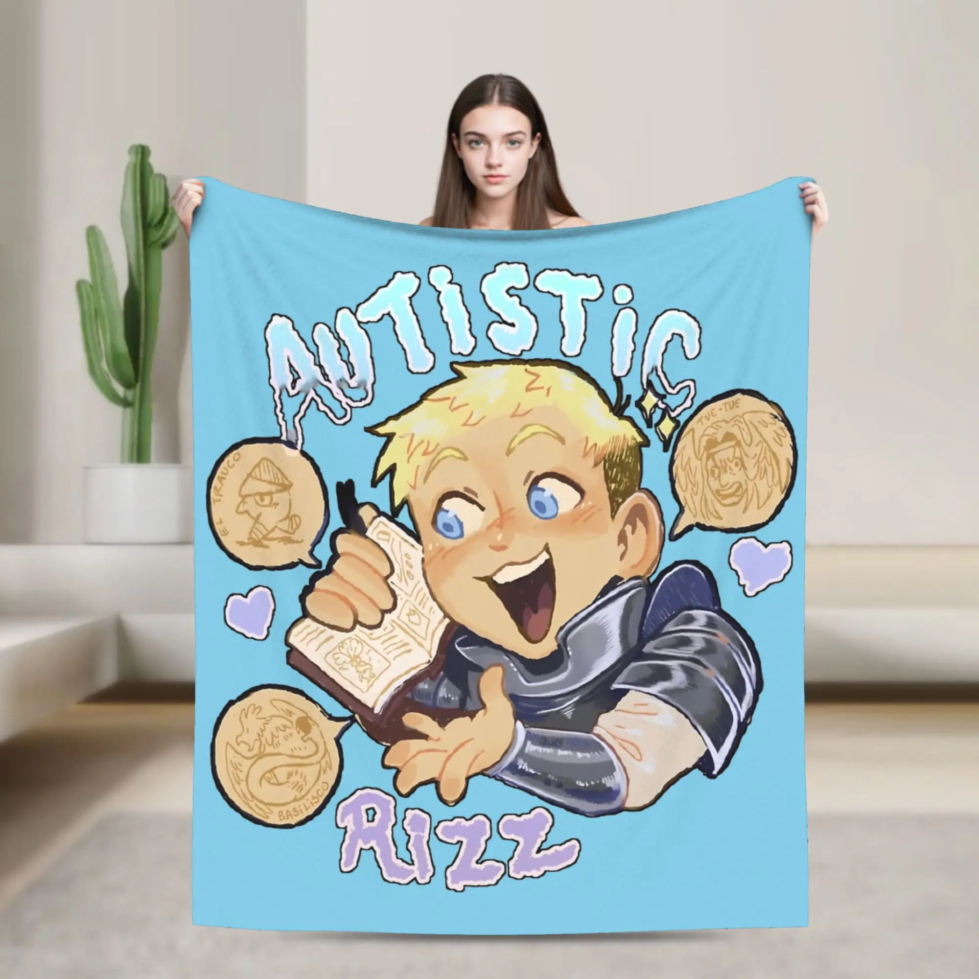 

Плюшевые пледы из кораллового флиса Dungeon Meshi в стиле аниме, вкусные одеяла Dungeon для дивана, офиса, мягкое покрывало,