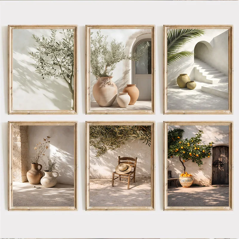 Mediterranes Wabi-Sabi-Poster, natürliche Landschaft, Wandkunst, Leinwanddruck, dekoratives Wandgemälde, Heimdekoration für Schlafzimmer, Flur
