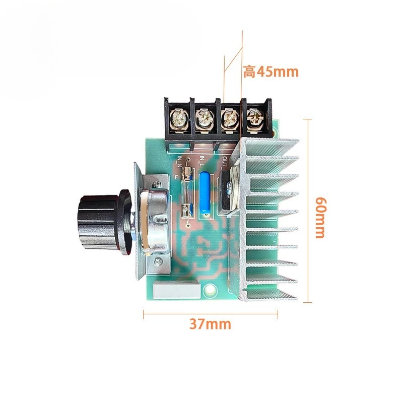 4000W high-power thyristor, electronic voltage regulator, dimming, speed regulation, temperature regulation, with safety shell
