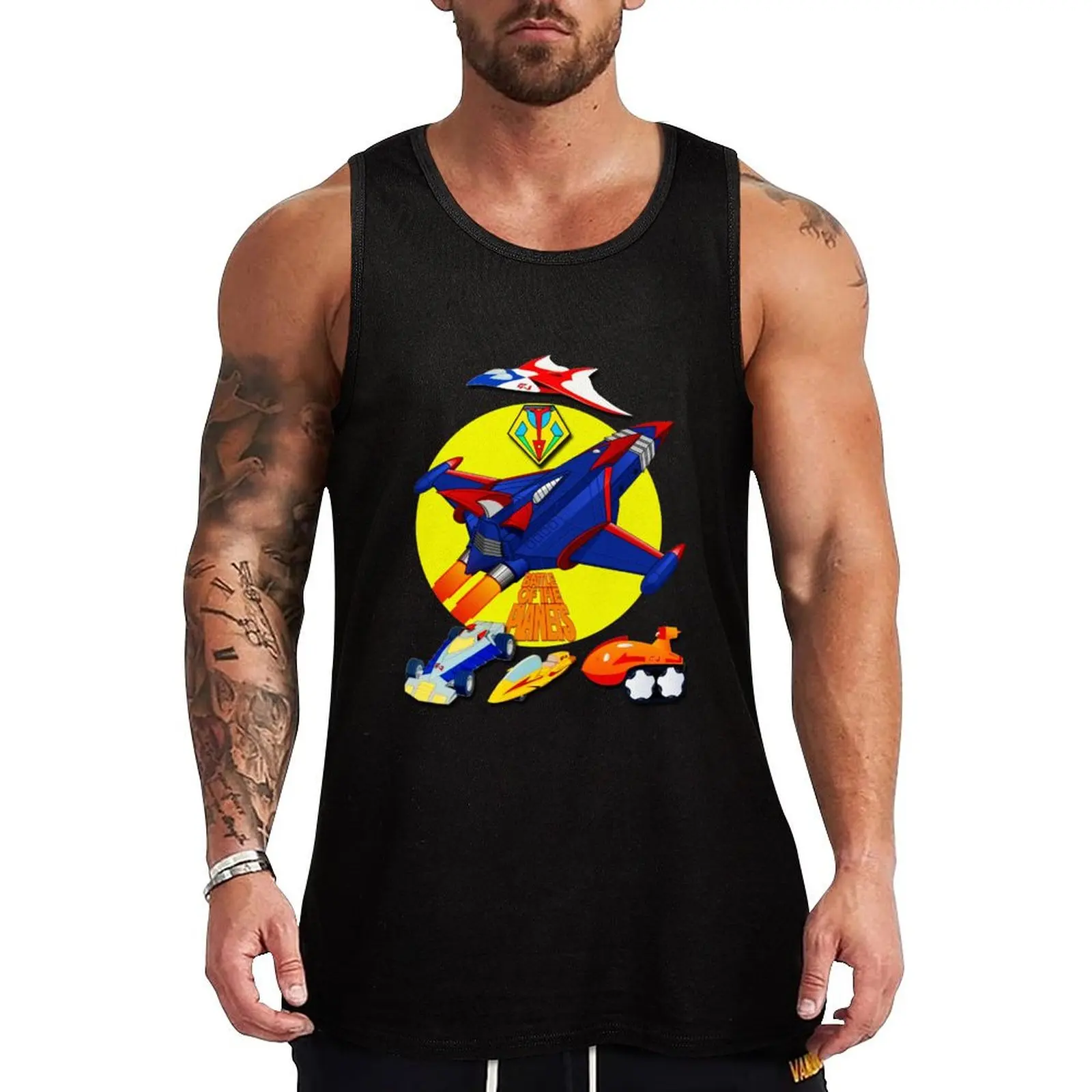 

Battle of The Planets Gatchaman Vehicle Logo Tank Top t-shirt for man sports t-shirts for men Men's fitness t-shirt
