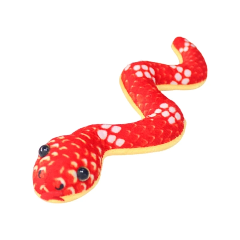 F19F Snake Toy Refrigerator Magnets Stuffed Animals Snake Teenager New Year Toy