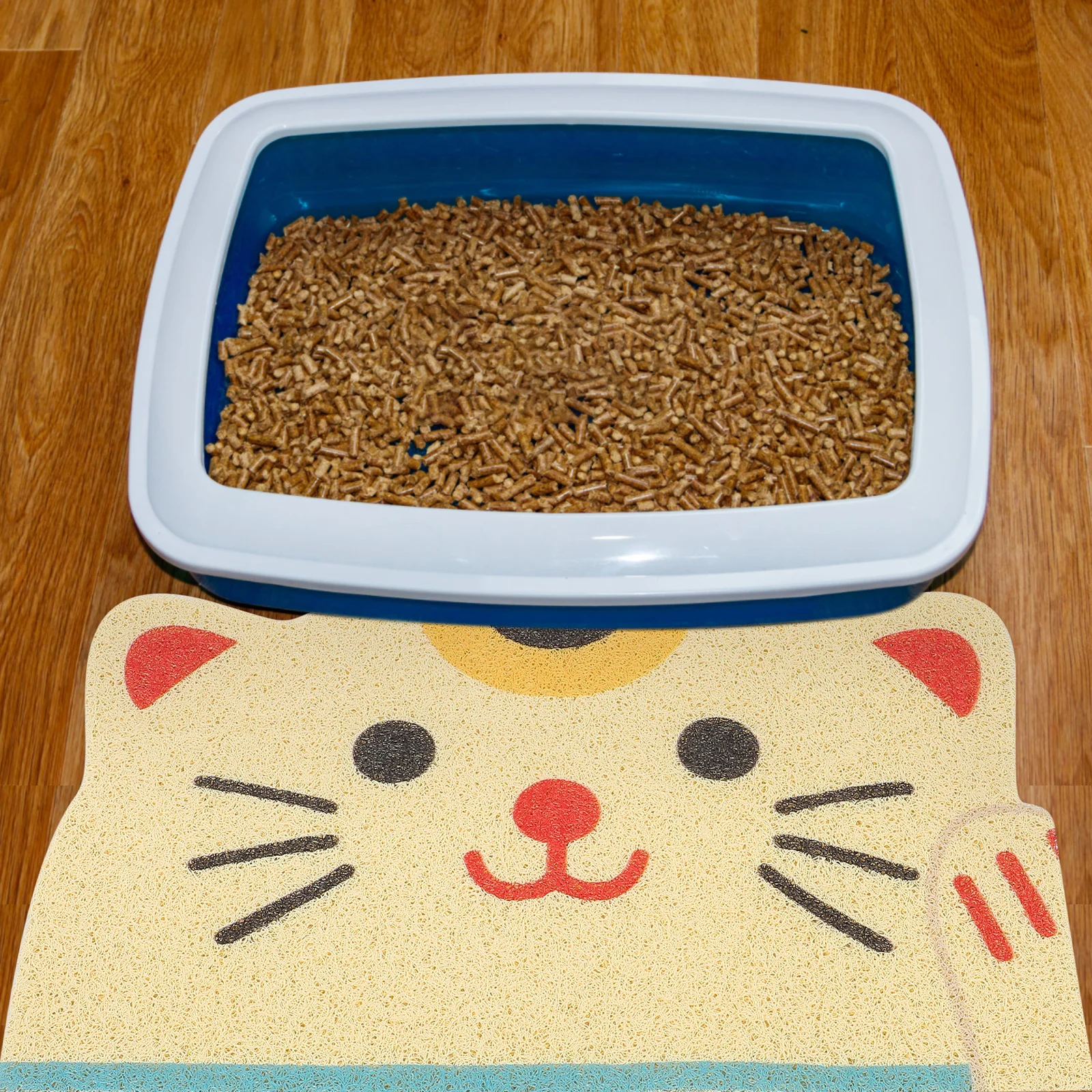 

WOONEKY Cat Litter Box Mat Large Non Pet Floor Rug Comfortable Shape Decorative Litter Catcher Food Mat