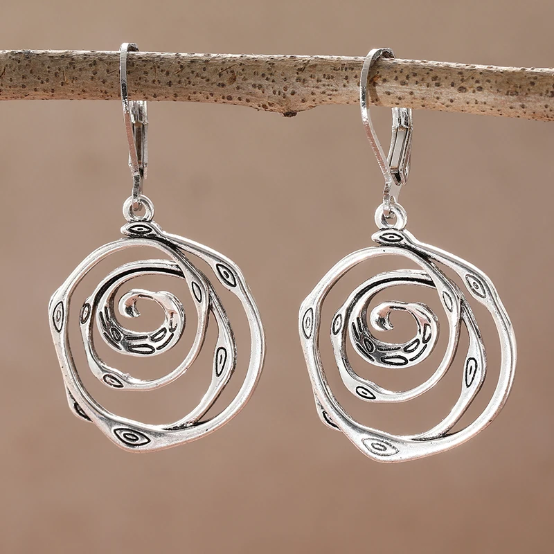 Vintage delicate spiral silvery design earrings are perfect for holiday or holiday gifts for women