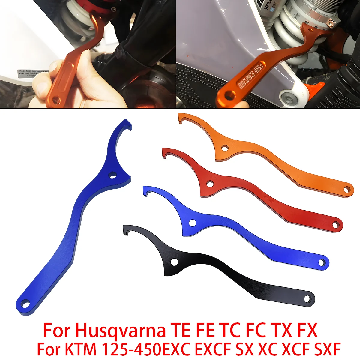 Offroad Motorcycle CNC Suspension Wrench WP Rear Shock Absorber Spanner Tool For KTM SX SXF XC EXC EXCF 2016-2023