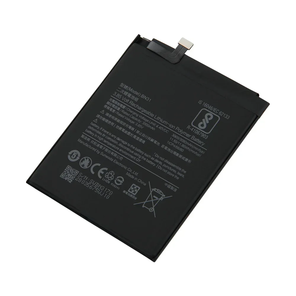 2024 Replacement Battery BN31 BN20 BM49 BM4E For Xiaomi 5X Mi5X A1 Redmi Note 5A Mi 5C Mi Max Pocophone F1 Rechargeable Batter