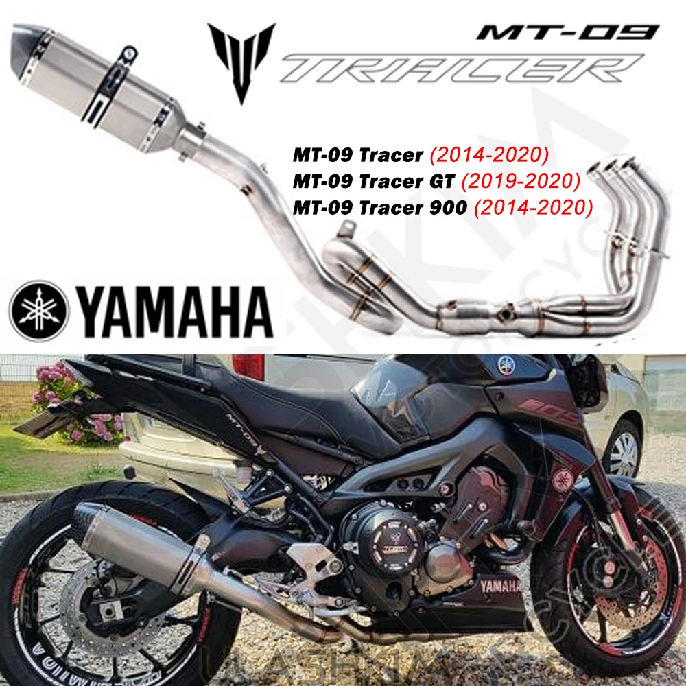 MT09 Full System For Yamaha MT09 FZ09 2013-2018 MT09 SP 2017-2020 Tracer 900 2014-2020 Motorcycle Exhaust Muffler Middle Pipe