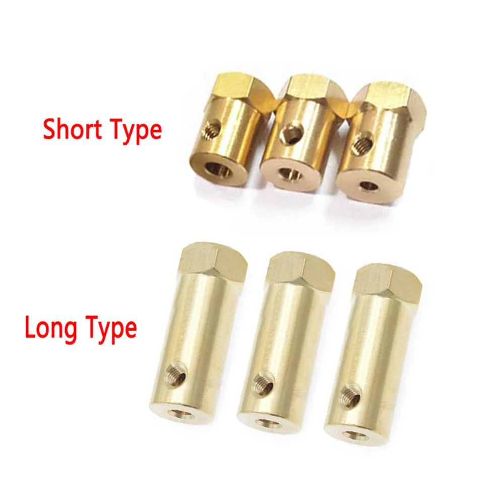 1Pc Hexagonal Brass Motor Shaft Coupling Coupler 3/4/5/6/7/8 mm Motor Transmission Connector Model Car Wheels Tire Shaft Coupler