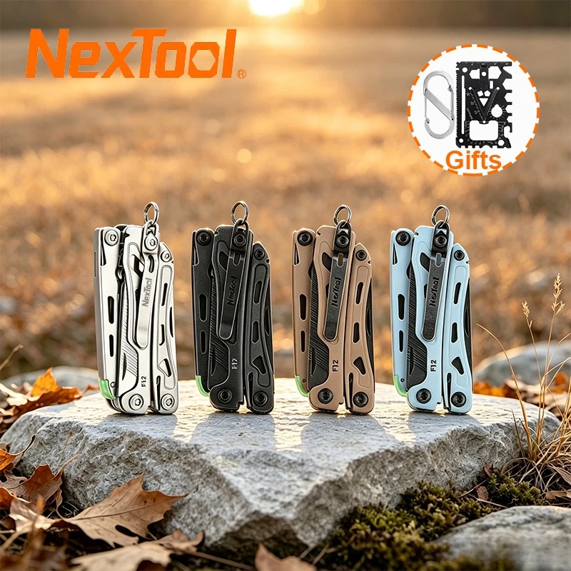 2026 New NexTool Mini Flagship F12 Multi Tool Pliers 13 In 1 Folding EDC Multitool 80Cr14Mov Steel Outdoor Keychain Tools
