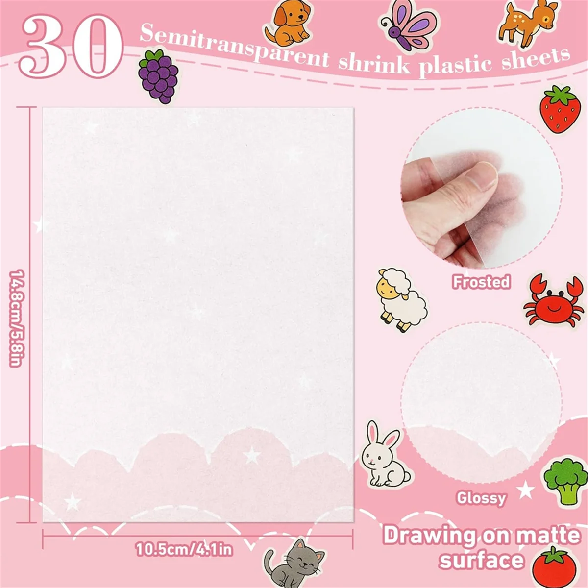 A83Z 30-حزمة من الألواح البلاستيكية المنكمشة للحرف اليدوية وسلاسل المفاتيح وصناعة المجوهرات - 5.8 × 4.1 بوصة #6