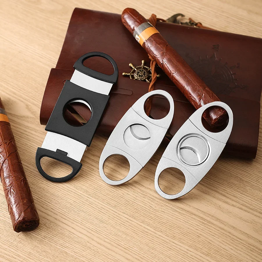 Cigar Cutter Double-Edged Cigar Cutter Stainless Steel Cigar Scissors Creative Accessories Cutting and Cutting Machine