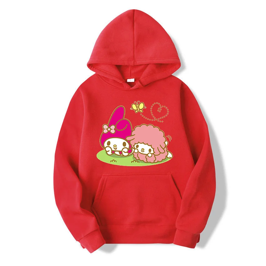 Sanrio My sweet piano Men's and Women's Hoodie Casual Street Clothing Long sleeved Sweatshirt Boys and Girls Autumn Top Coat